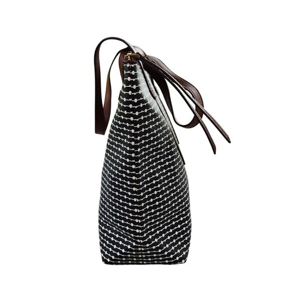 FOSSIL Felicity Black Ivory Dot Faux Leather Tote Bag Wallet Set - Picture 2 of 15